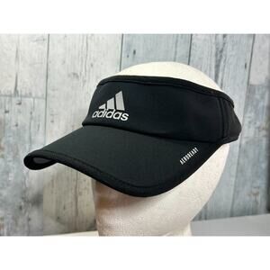 Adidas AeroReady Visor Black Adjustable Performance Running Golf Tennis Hat